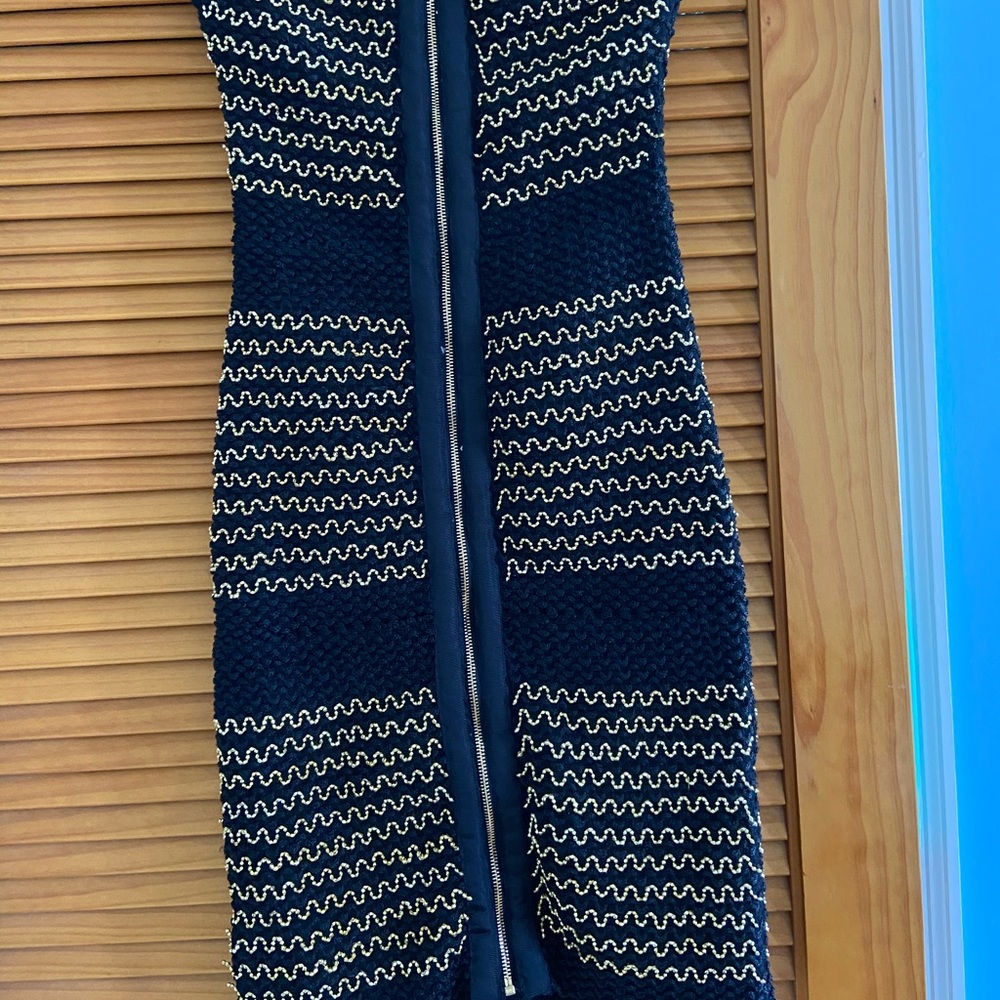 Black and gold stretchy dress